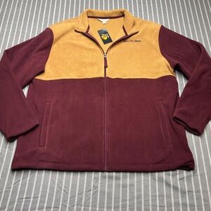 Bass Pro Shops Two-Tone Maroon and Mustard Fleece Performance Jacket